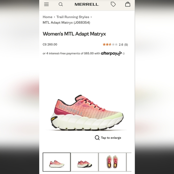 Merrell MTL Adapt Matryx Trail Running Shoes Red And Yellow W9.5 - Picture 8 of 8